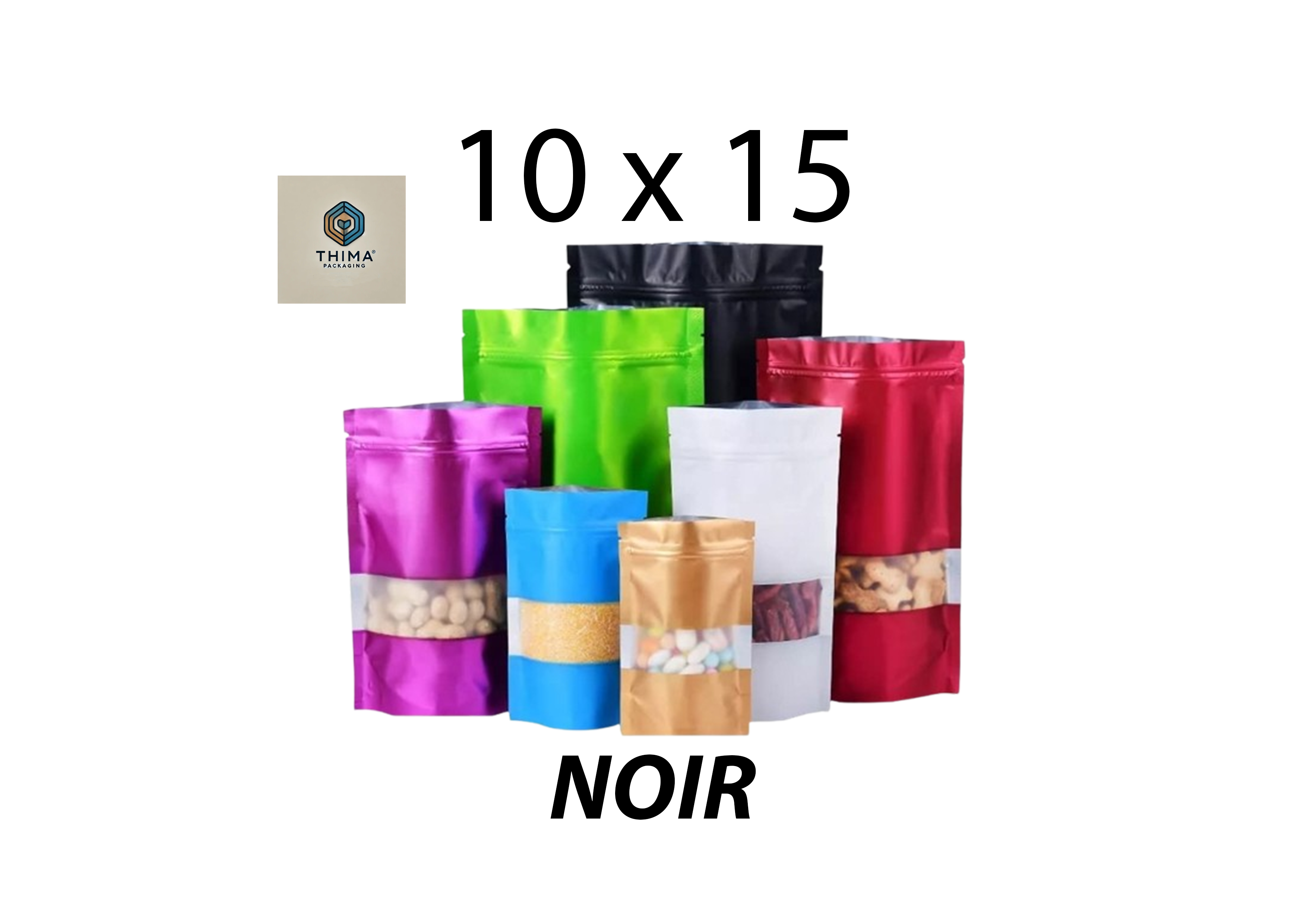 DOY PACK ALUMINIUM NOIR 10X15 (lot de 50)