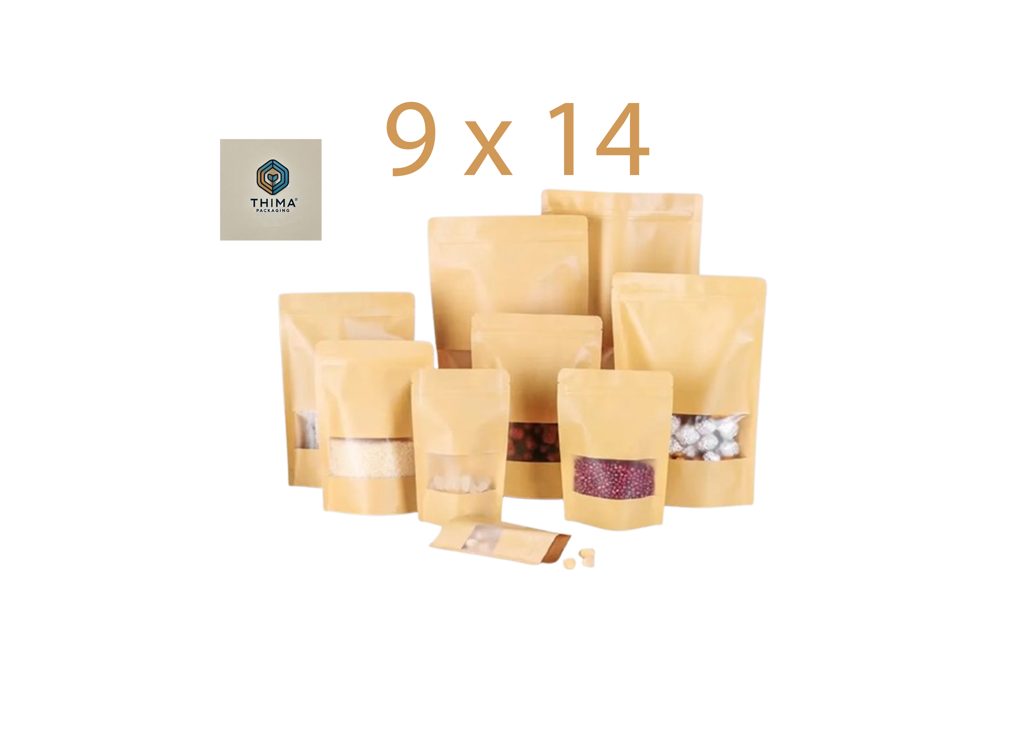 KRAFT KAKI AVEC FENÊTRE 9X14 (lot de 50)
