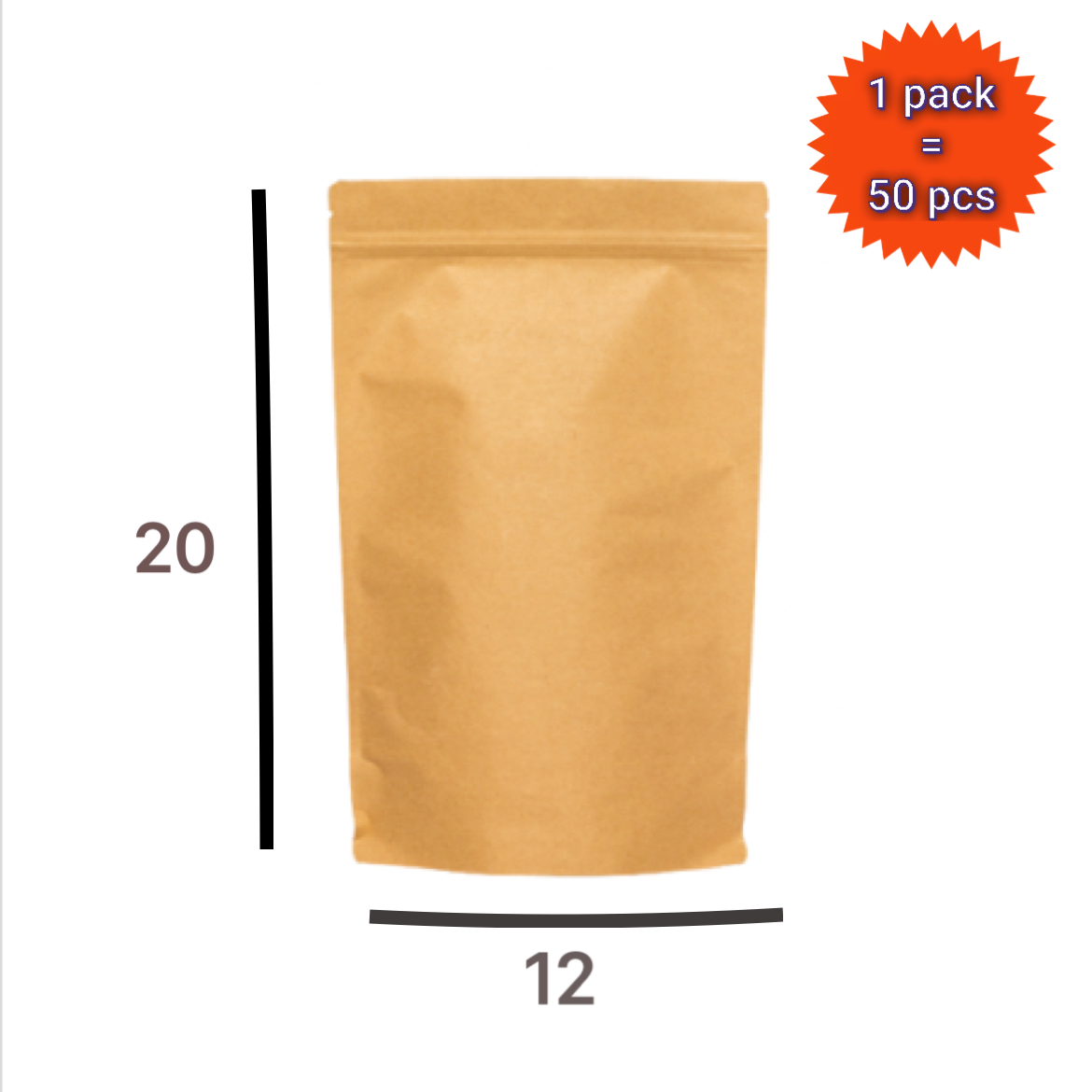 Kraft kaki avec fenêtre 12x20